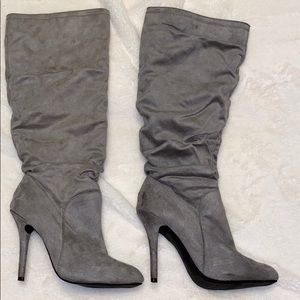 Suede boots with 4 inch heel